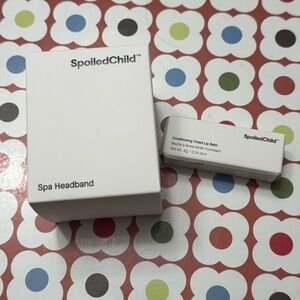 Spoiled Child conditioning tinted lip balm plum spa headband set NEW